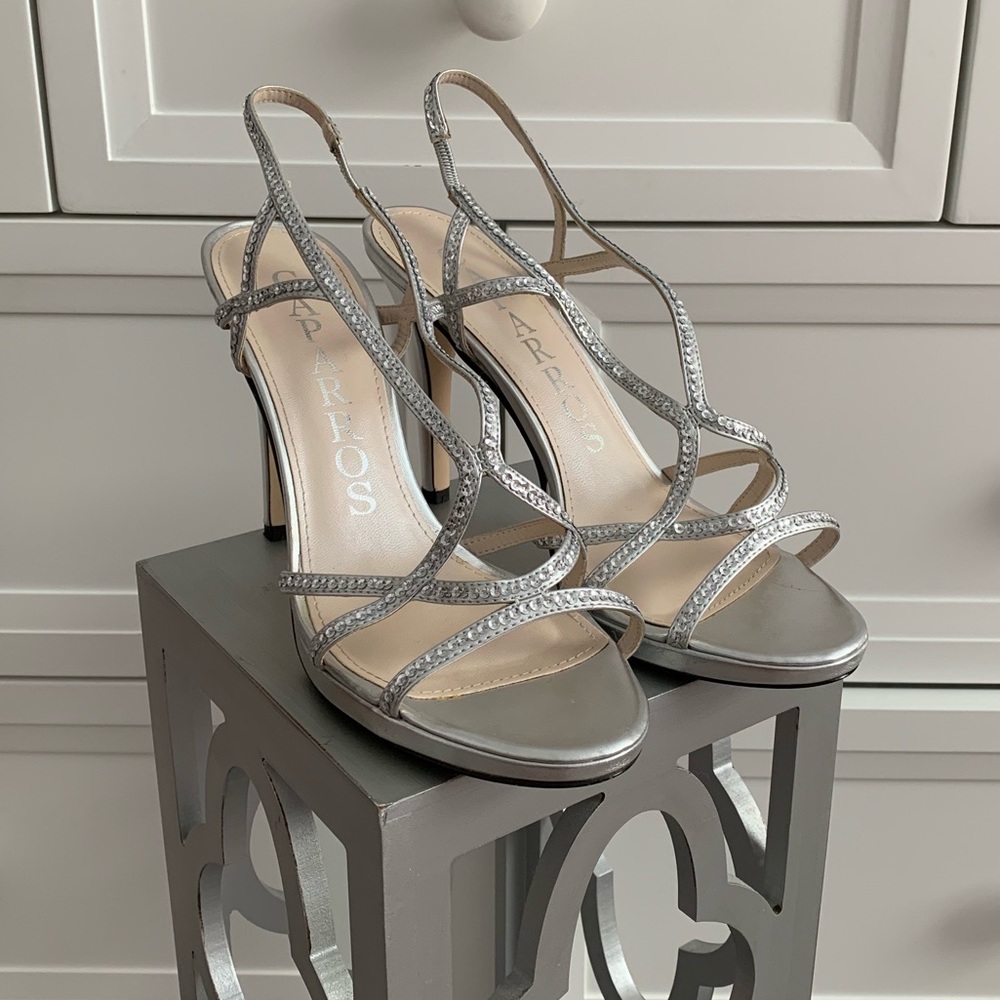 Silver Sequin High Heels Caparros Size 9B